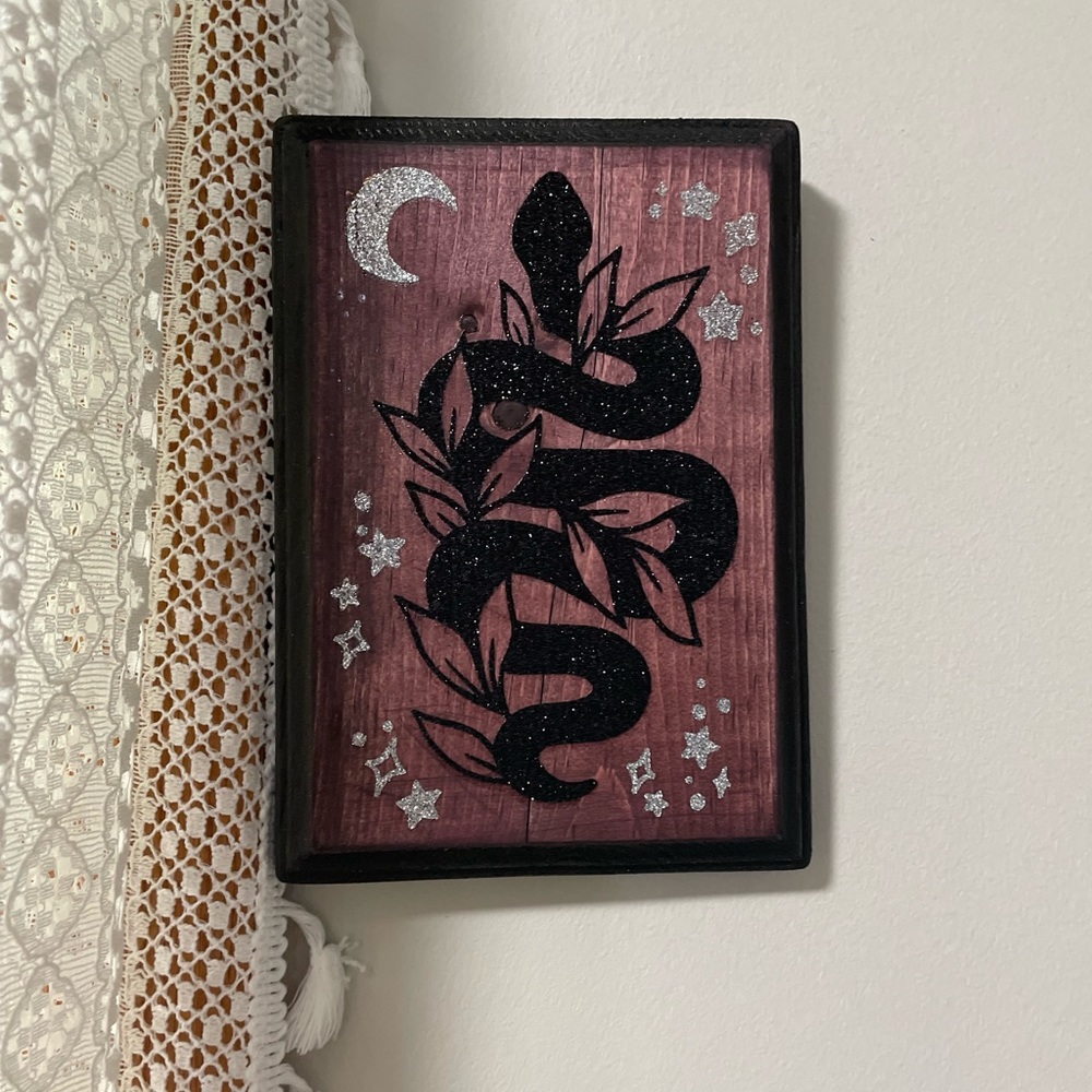 Handmade Mystical Halloween Wood Plaque